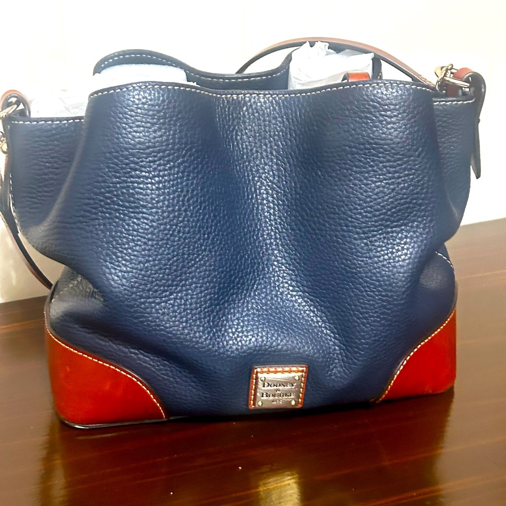 Dooney navy pebble leather, Barlow,